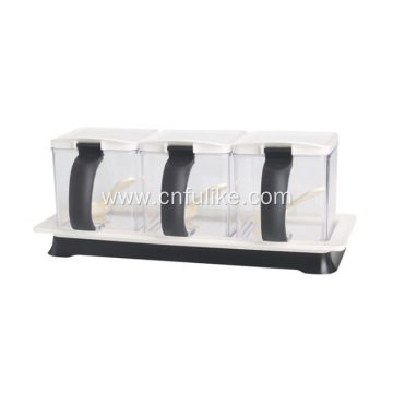 3 Separate Handle Plastic Condiment Boxes